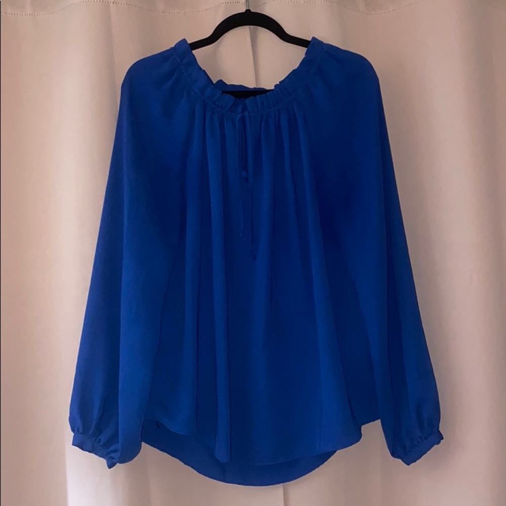Blue long sleeve blouse